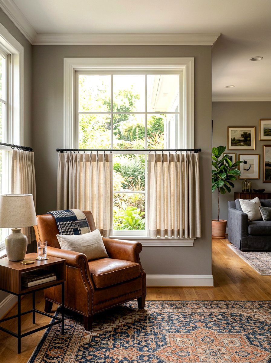 Pinch pleat cafe curtain - 30 cafe curtain ideas