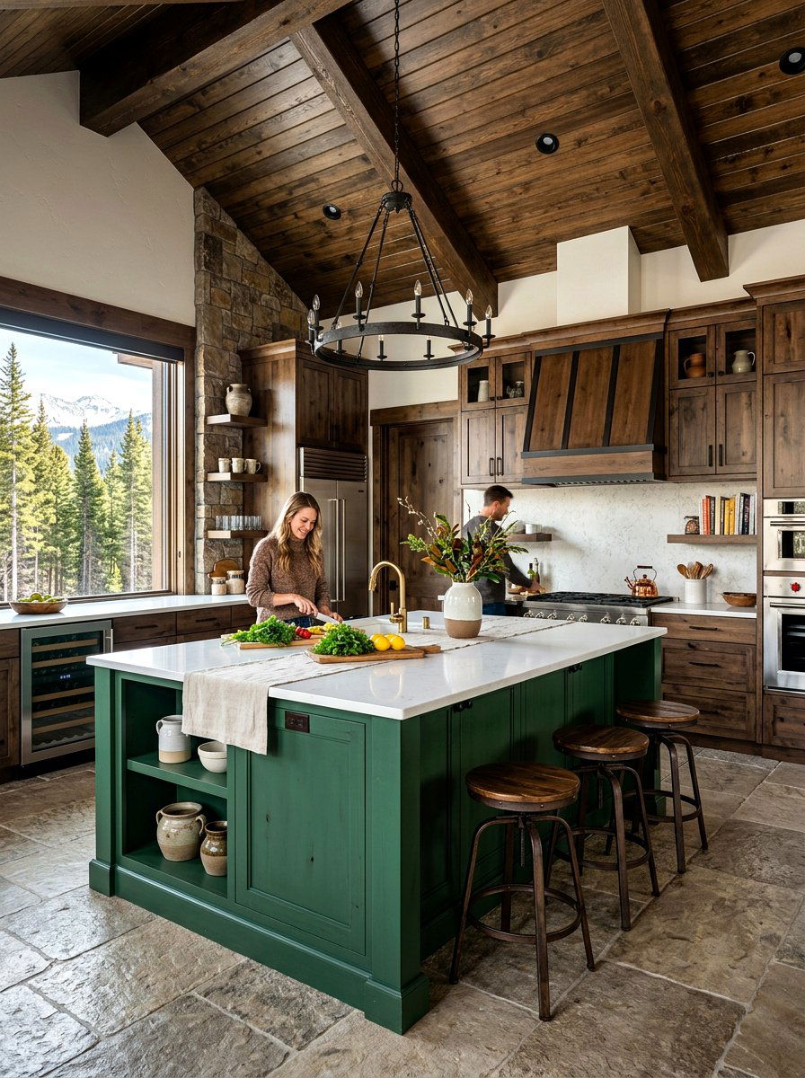 Pine Needle Green Accents - 30 lodge decor ideas