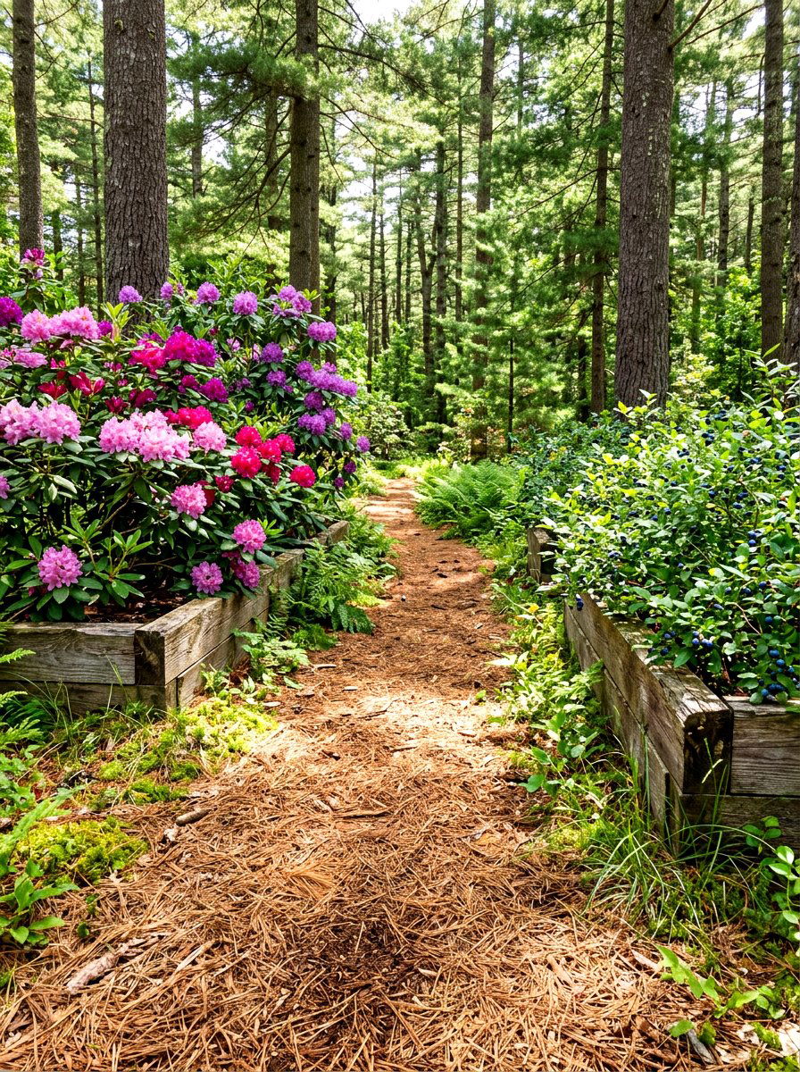 Pine Needle Path - 30 raised bed path ideas