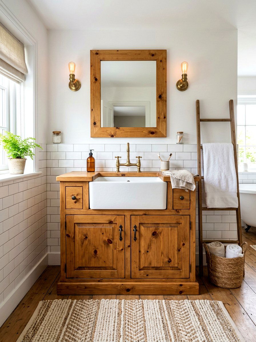 Pine Wood Vanity - 30 wood vanity ideas