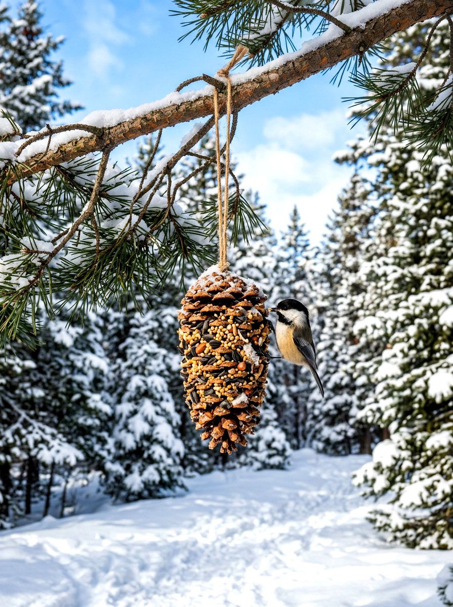 Pine cone bird feeder - 30 bird feeder garden ideas