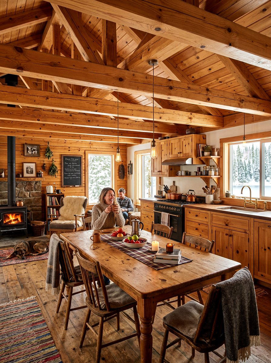 Pine kitchen ceiling beams - 30 kitchen ceiling beam ideas