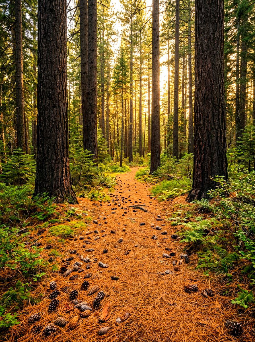 Pine needle forest floor - 30 woodland path ideas
