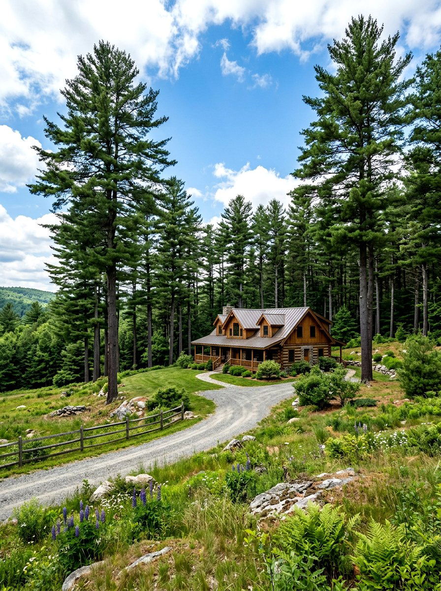 Pine tree landscape - 30 evergreen front yard ideas