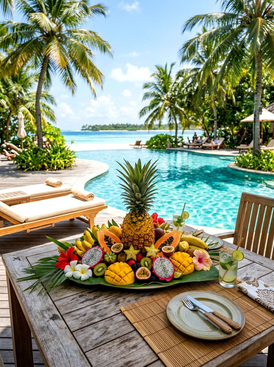 Pineapple fruit display - 30 summer table centerpiece ideas