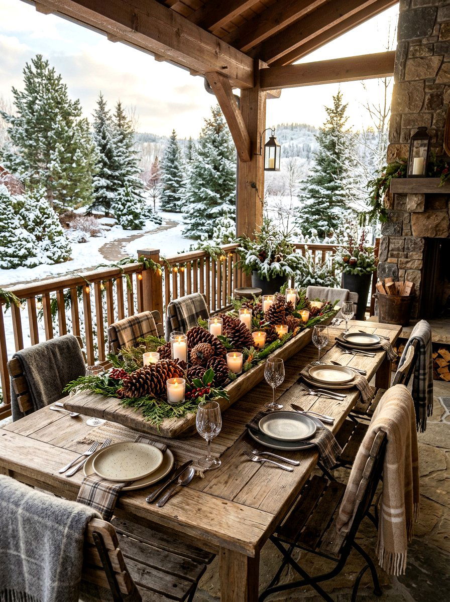 Pinecone Centerpiece - 30 winter dining table ideas