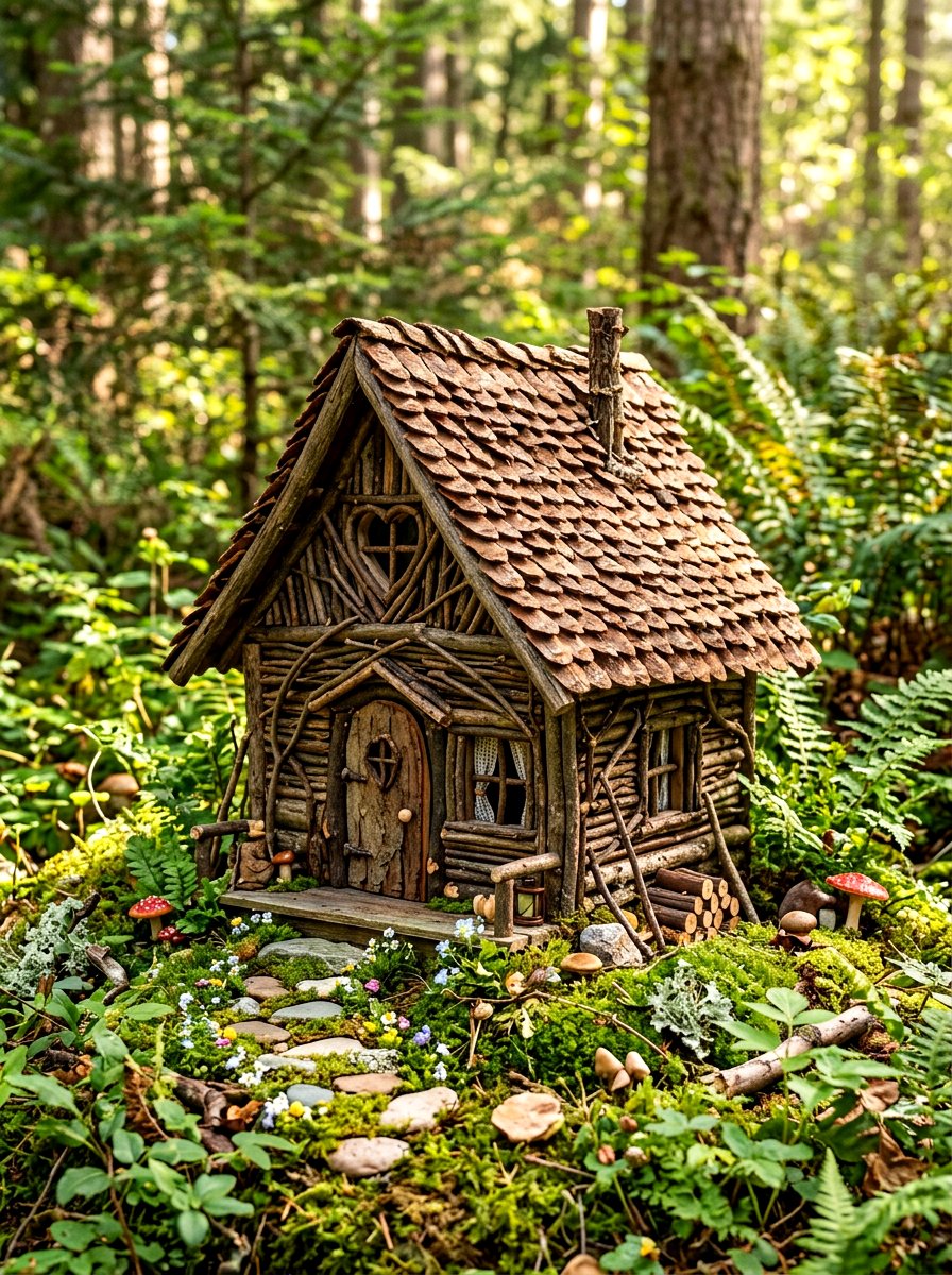 Pinecone Fairy House - 30 fairy garden ideas