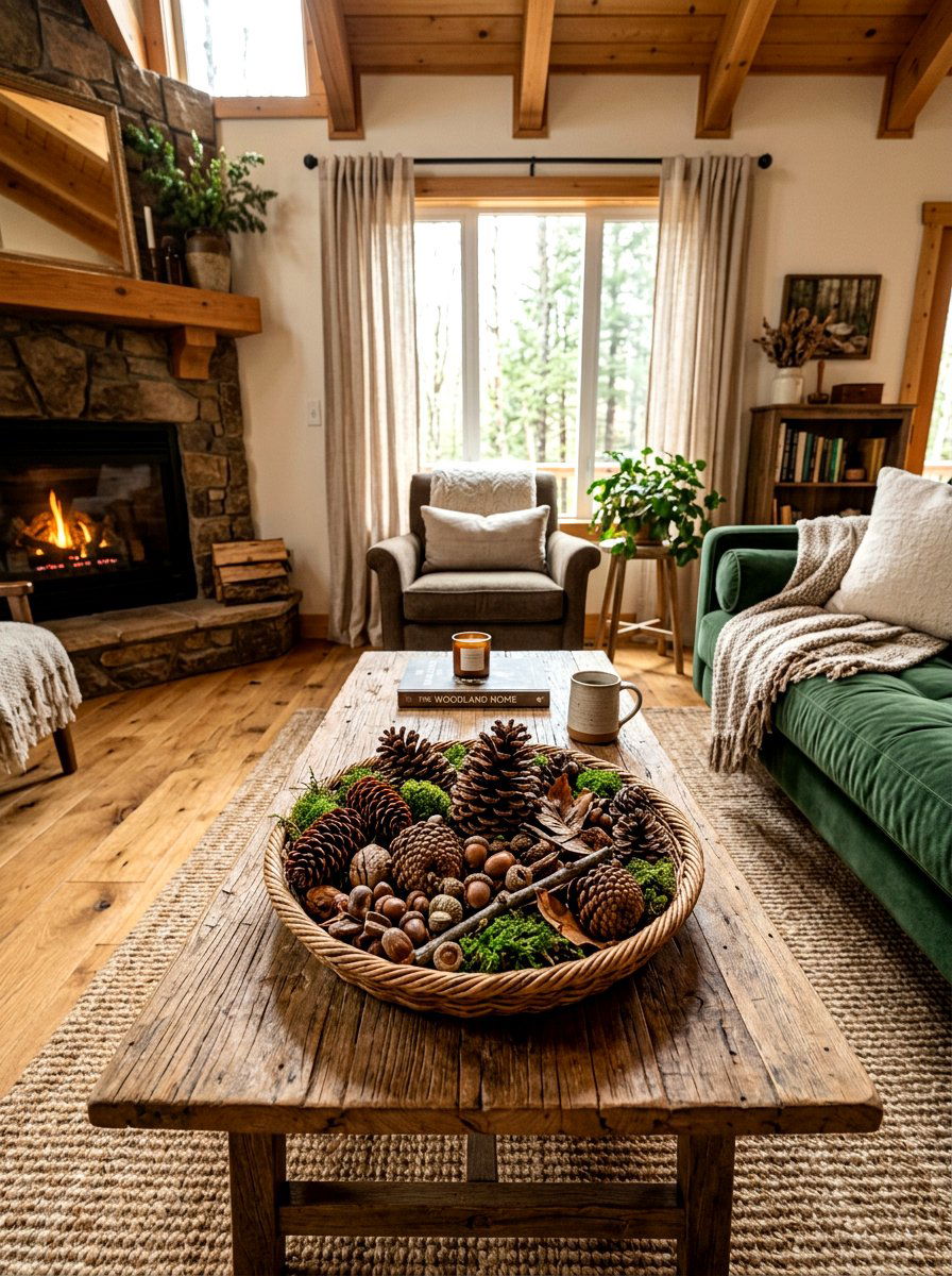 Pinecones And Acorns - 30 autumn centerpiece bowl ideas