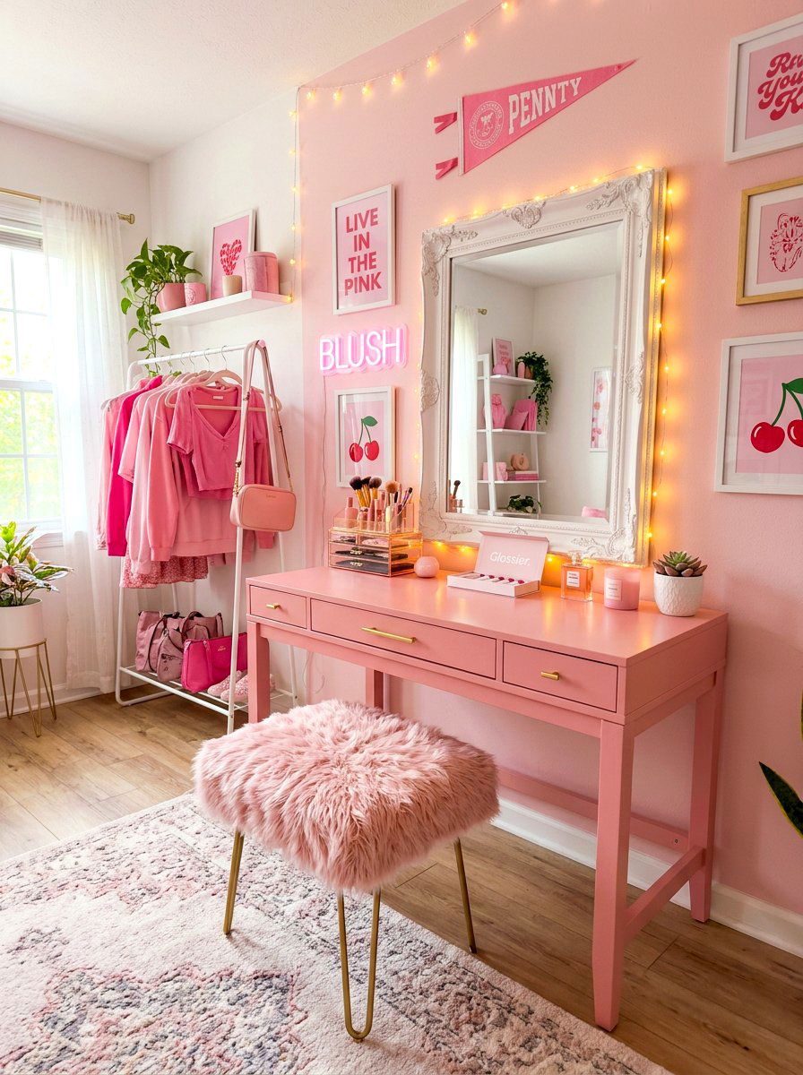 Pink Aesthetic Vanity - 30 makeup vanity ideas