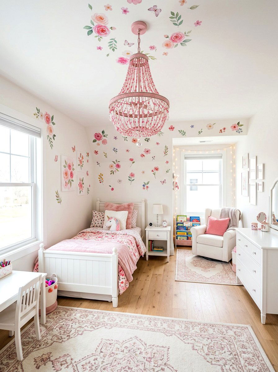 Pink Beaded Chandelier - 30 beaded chandelier ideas
