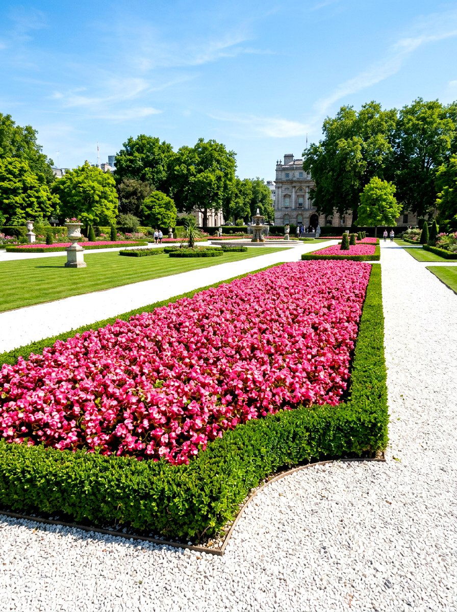 Pink Begonia Bed - 30 pink flower bed ideas
