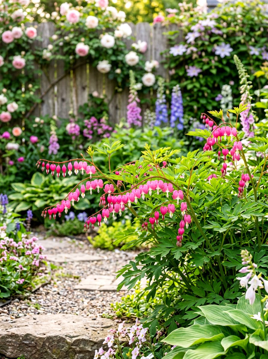 Pink Bleeding Heart - 30 early spring flower bed ideas
