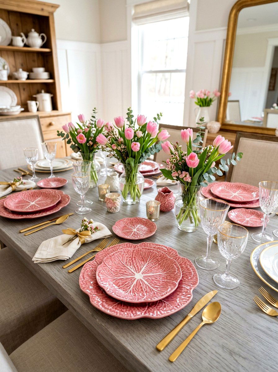Pink Cabbage Plate Tablescape - 30 cabbage plate tablescape ideas