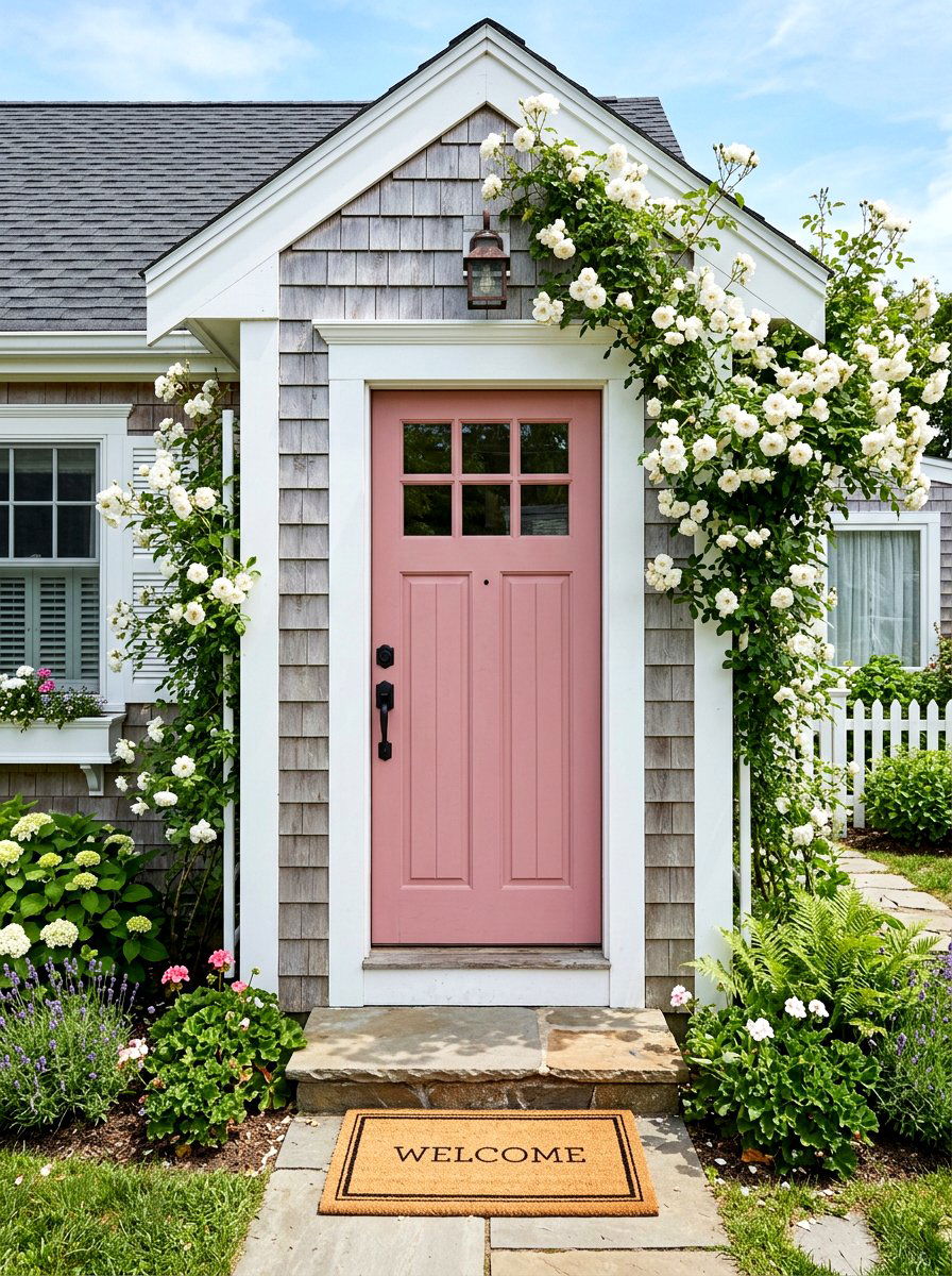 Pink Cape Cod Front Door - 30 Cape Cod front door ideas