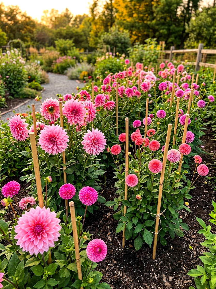 Pink Dahlia Patch - 30 pink flower bed ideas