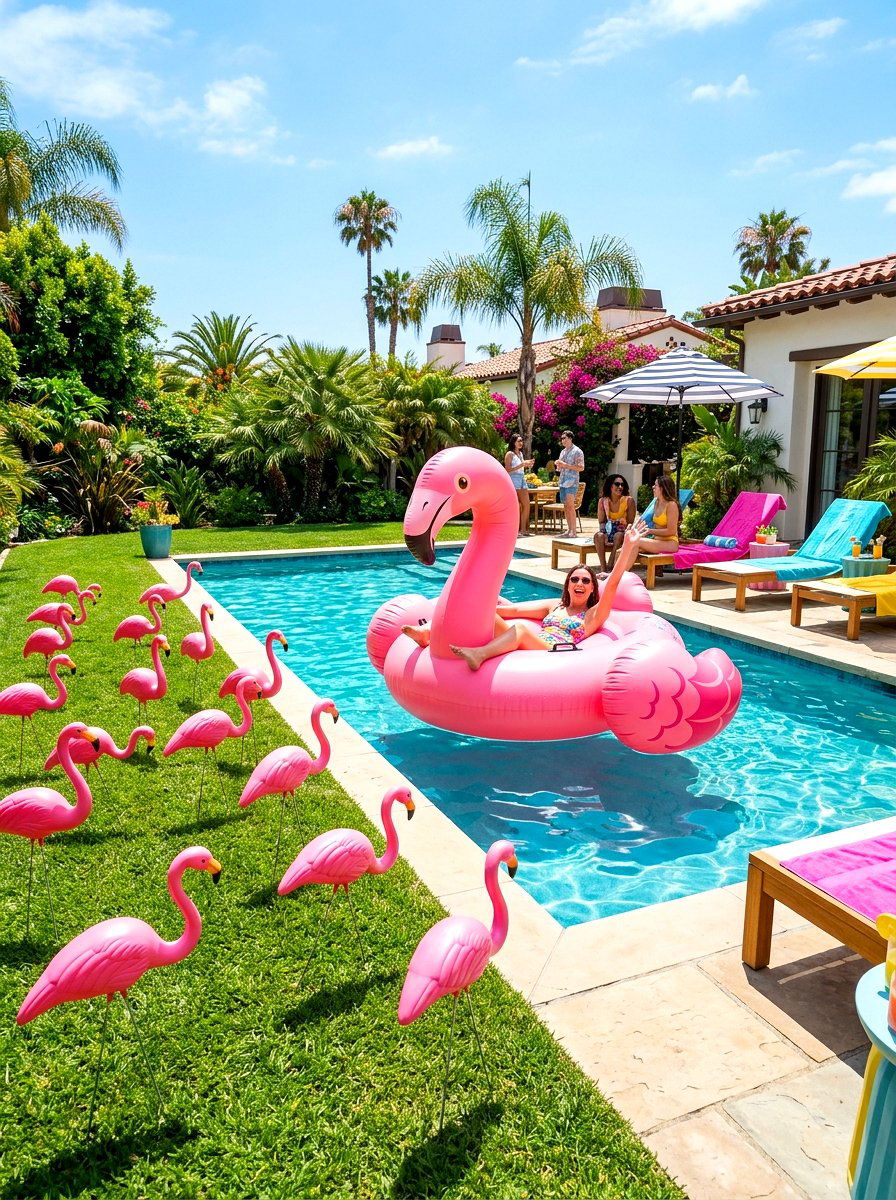 Pink Flamingo Decor - 30 pool party decor ideas