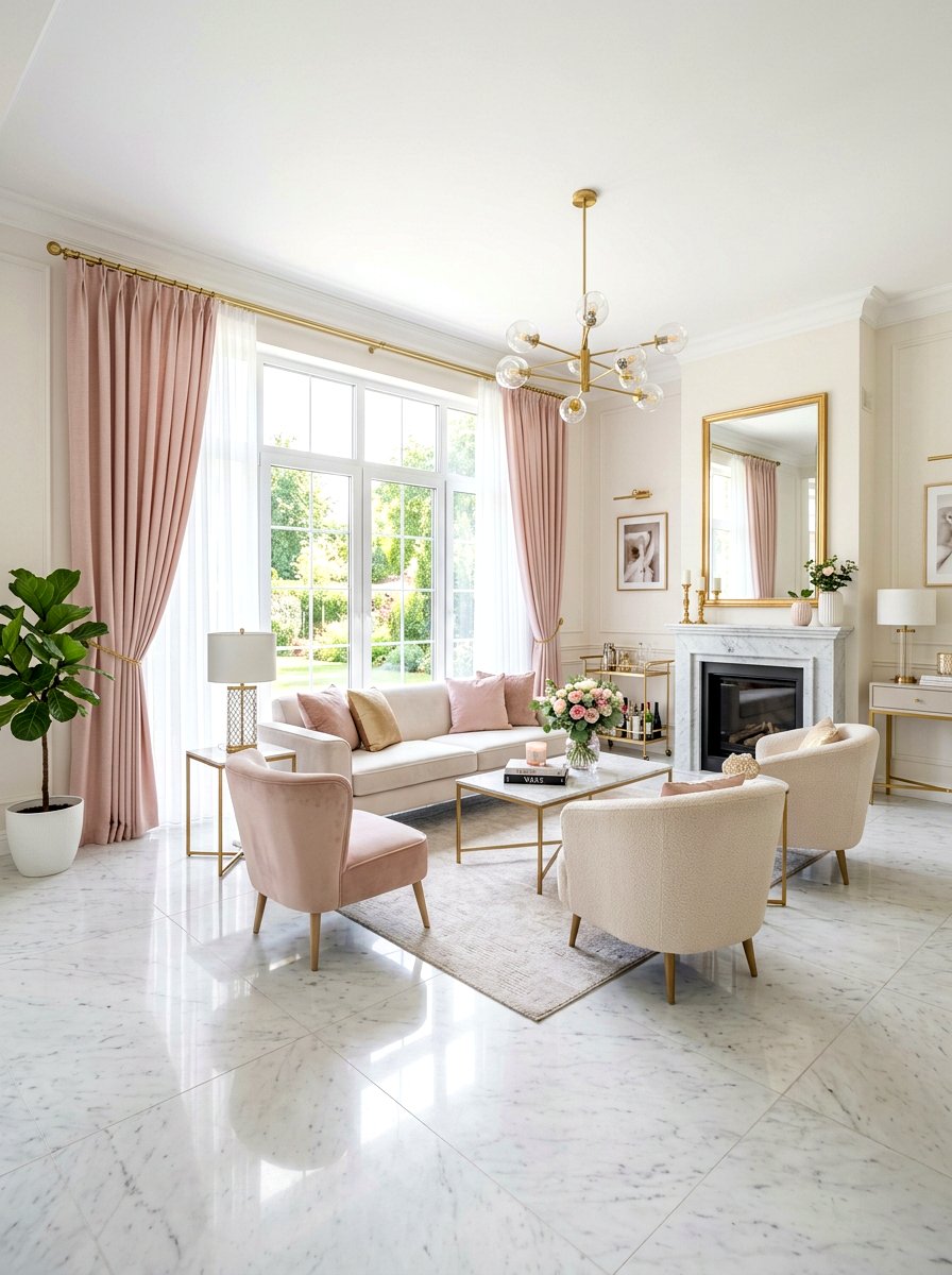 Pink Living Room Drapes - 30 statement drapes living room ideas