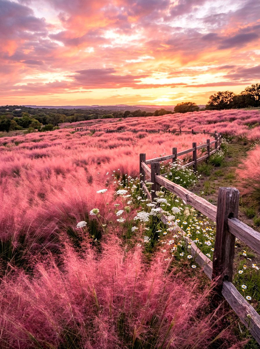 Pink Muhly Grass Landscape - 30 ornamental grass garden ideas