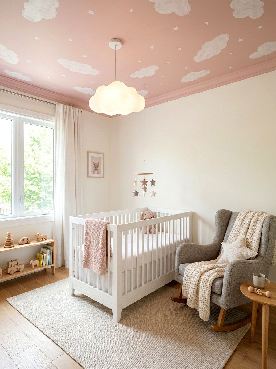 Pink Nursery Ceiling - 30 statement ceiling paint ideas
