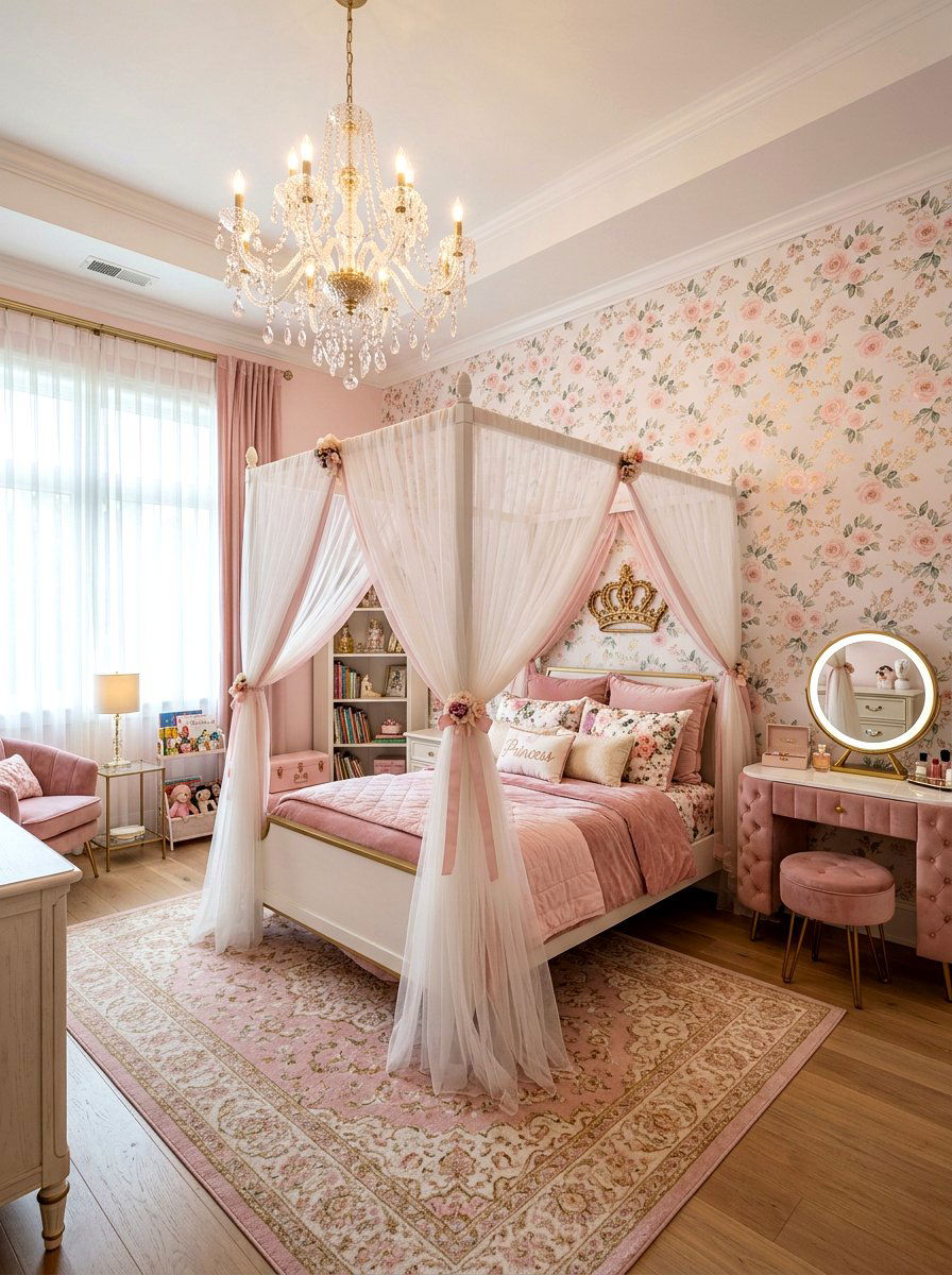 Pink Princess Bedroom - 30 girls bedroom decor ideas
