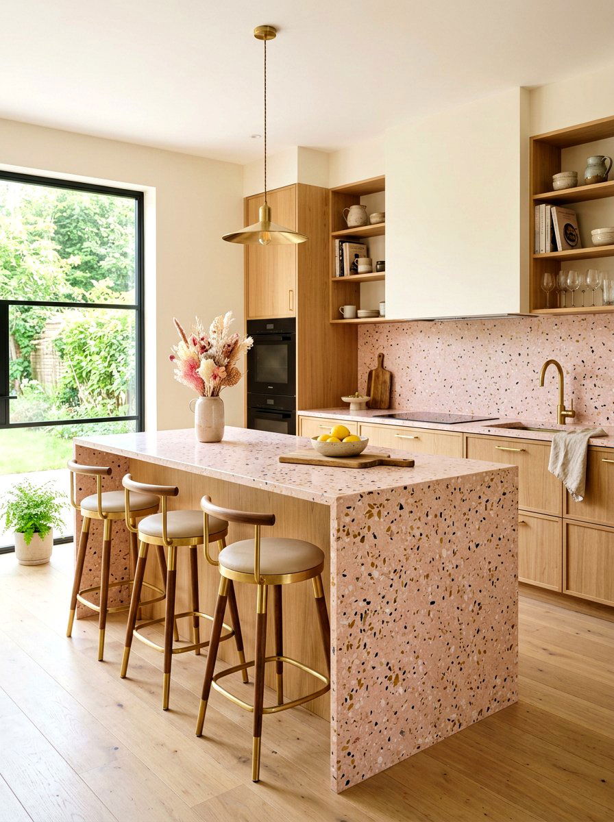 Pink Terrazzo Kitchen - 30 terrazzo kitchen ideas