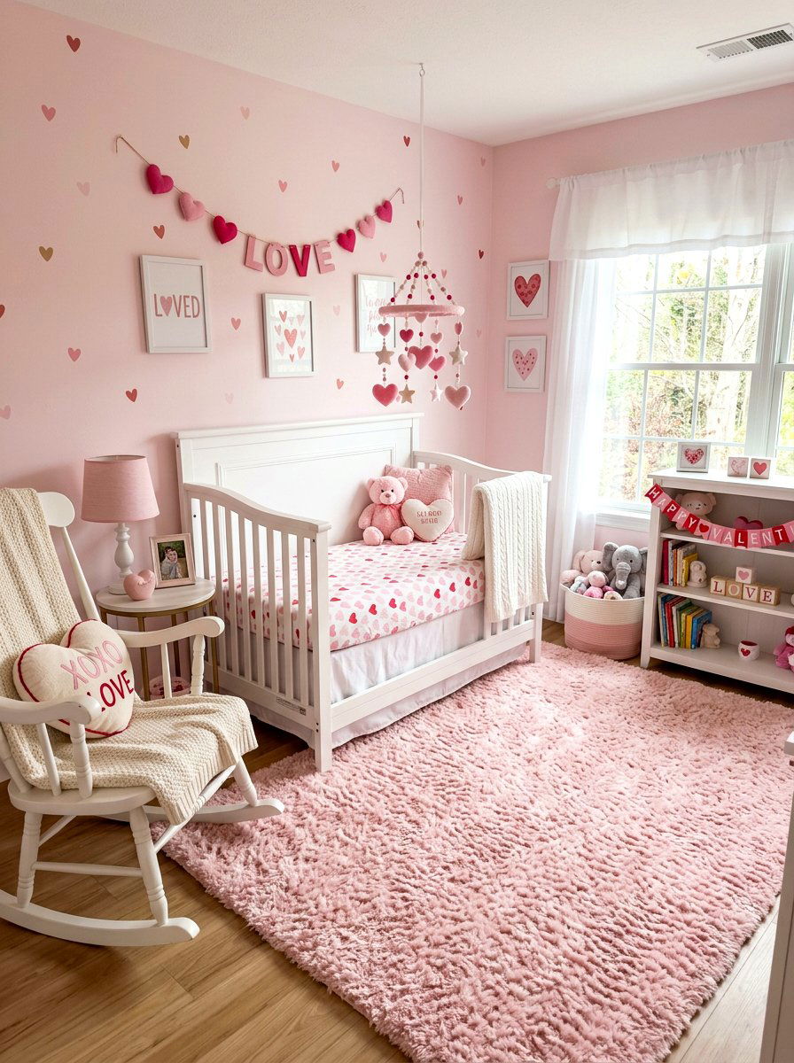 Pink Valentine Nursery Decor - 30 Valentine home decor ideas