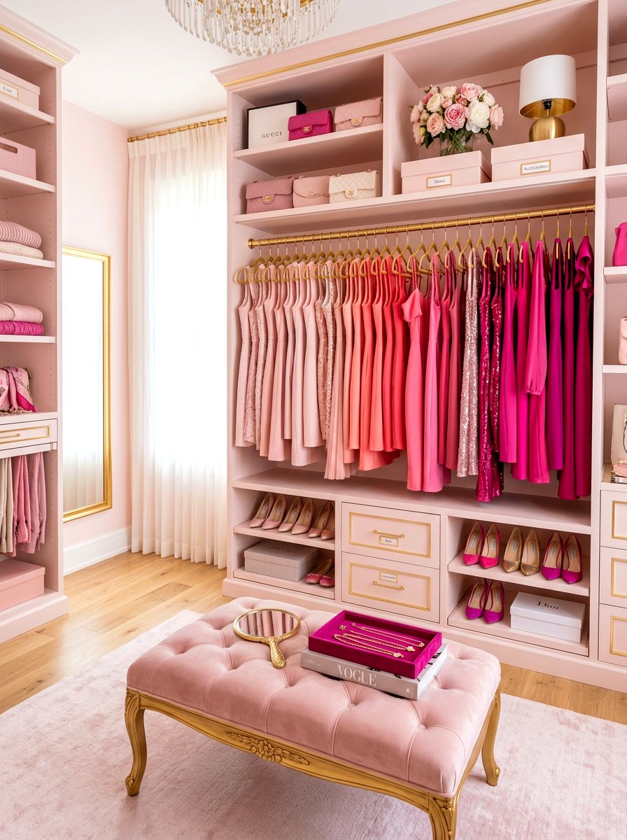 Pink and Blush Closet - 30 color coordinated closet ideas