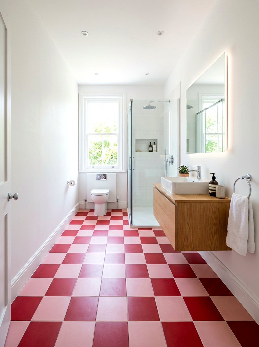 Pink and red floor tile - 30 pink and red home decor ideas