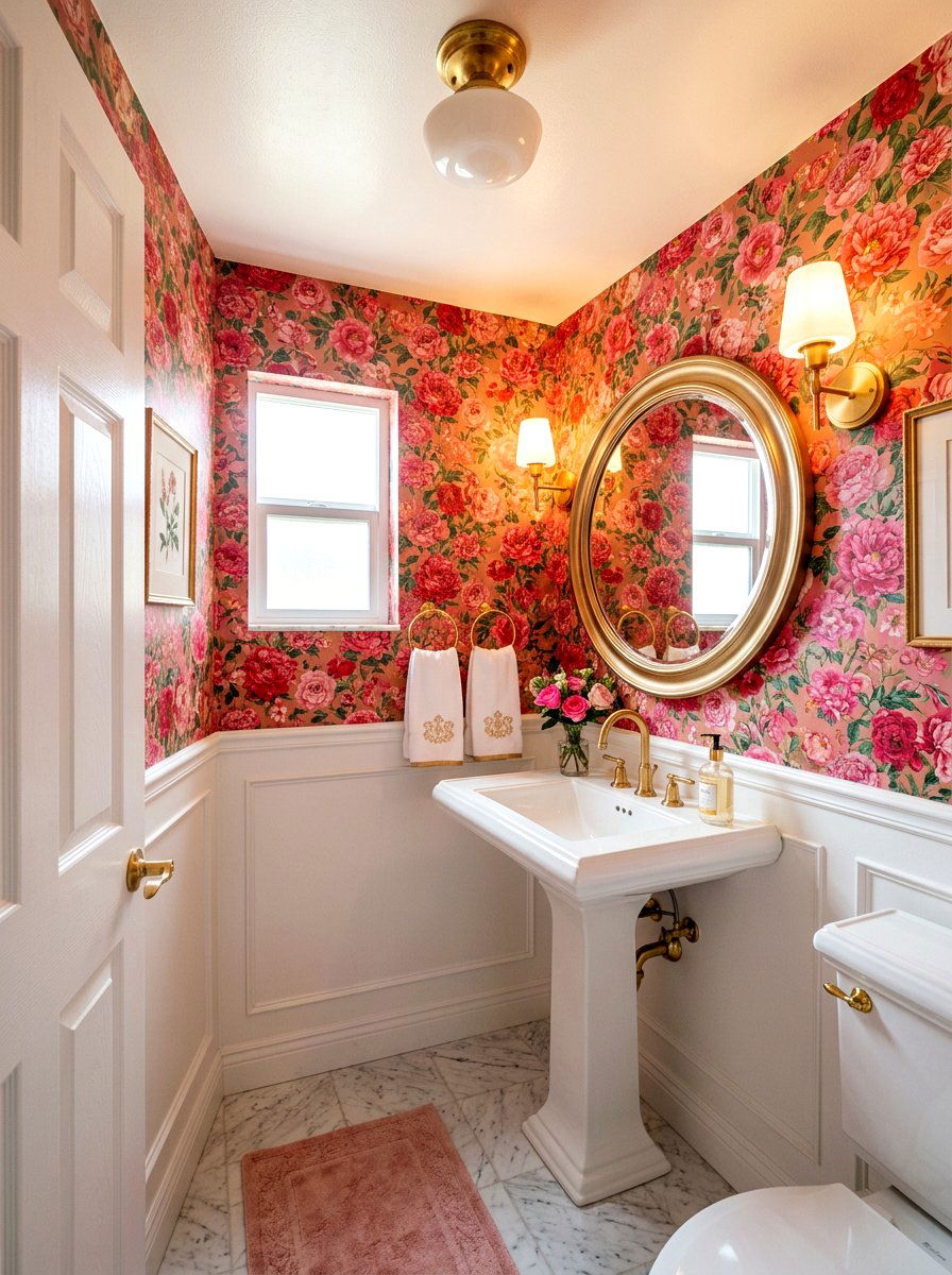 Pink and red wallpaper - 30 pink and red home decor ideas