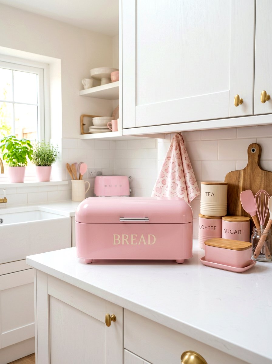 Pink bread box - 30 coquette kitchen ideas