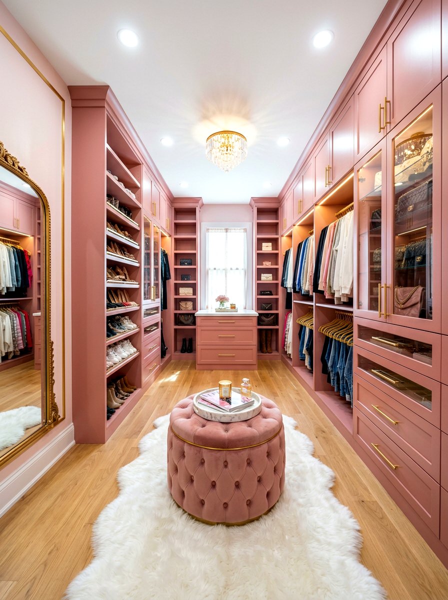 Pink glam walk in closet - 30 glam closet ideas
