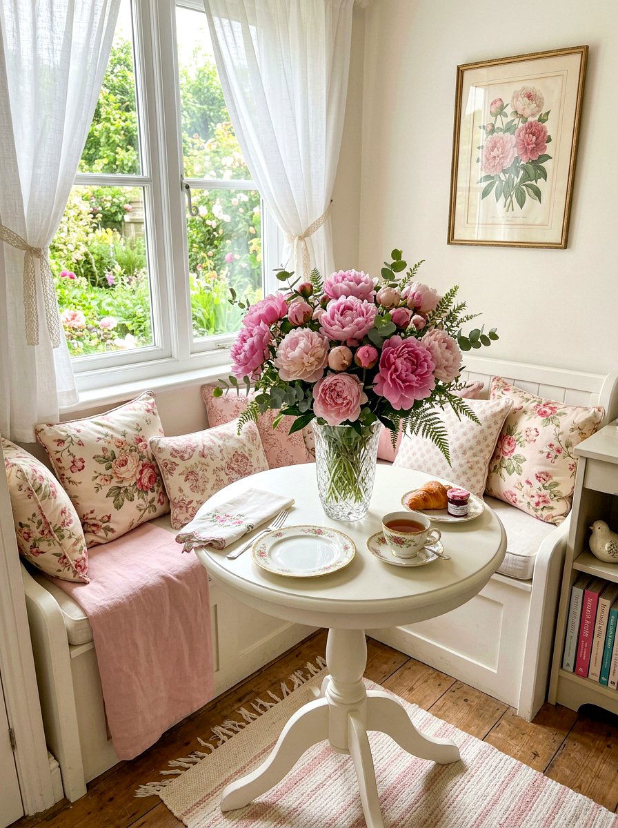 Pink peony bouquet - 30 summer table centerpiece ideas