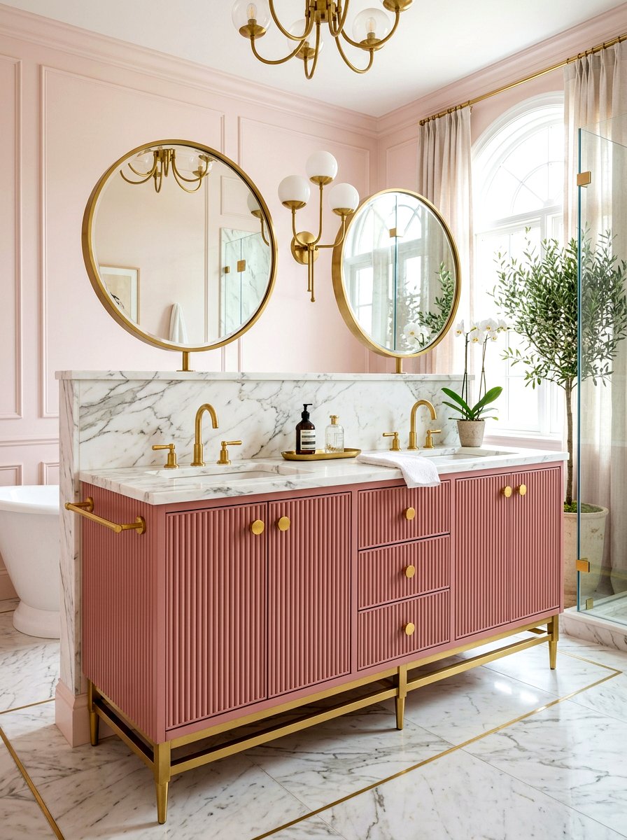 Pink reeded bathroom vanity - 30 reeded vanity bathroom ideas