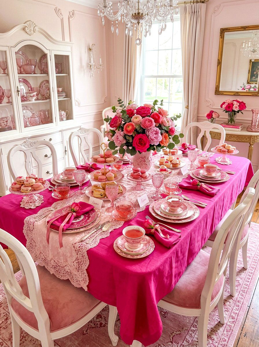 Pink tea party - 30 tea party table ideas