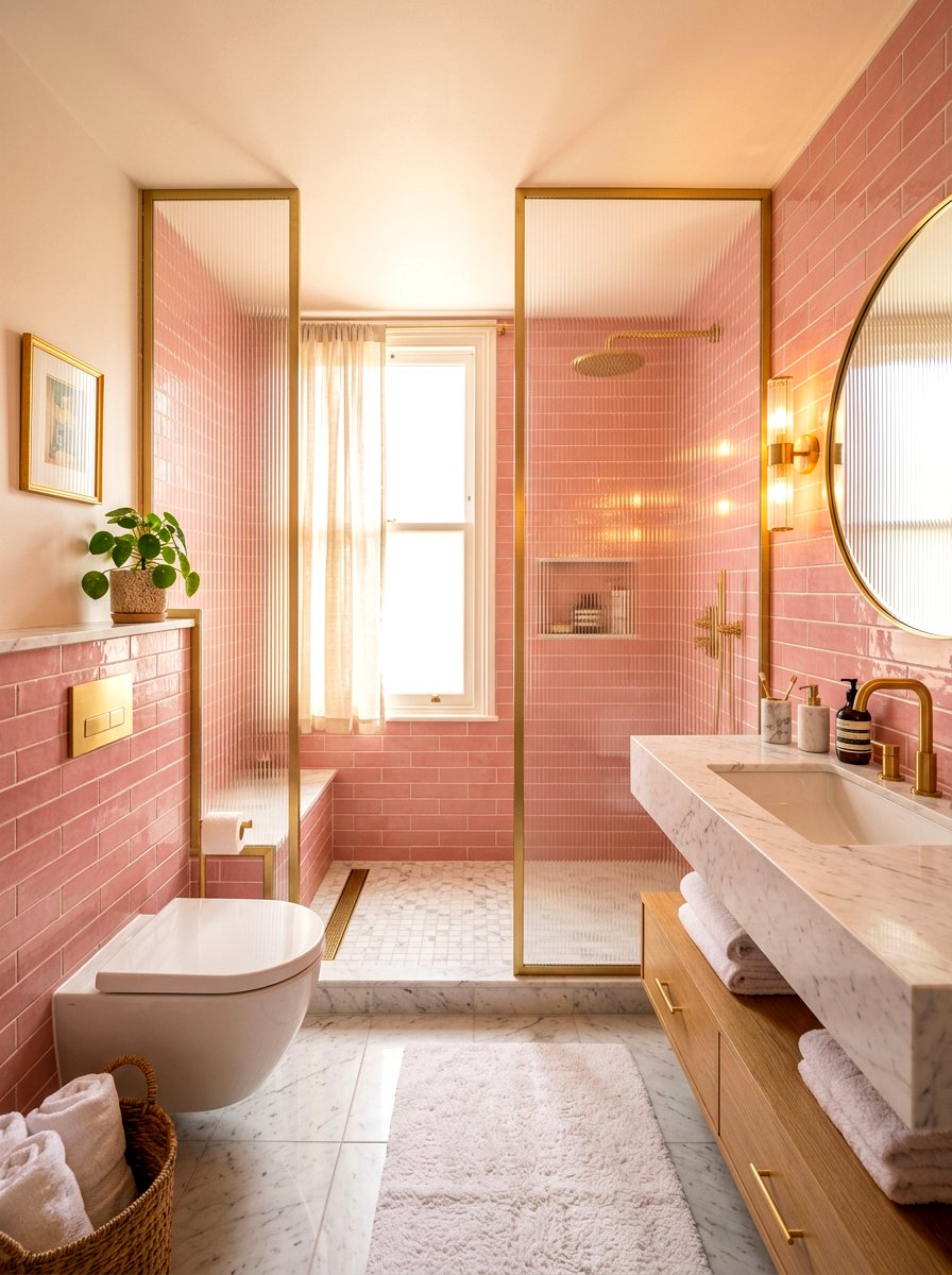 30 Ribbed Glass Shower Ideas for Privacy and Modern Style