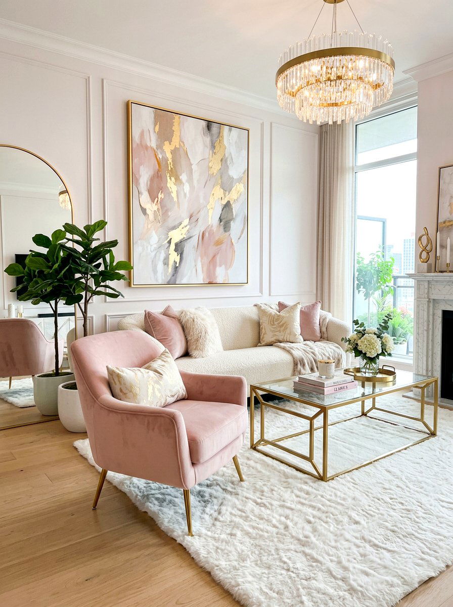 Pink velvet chair - 30 statement armchair ideas