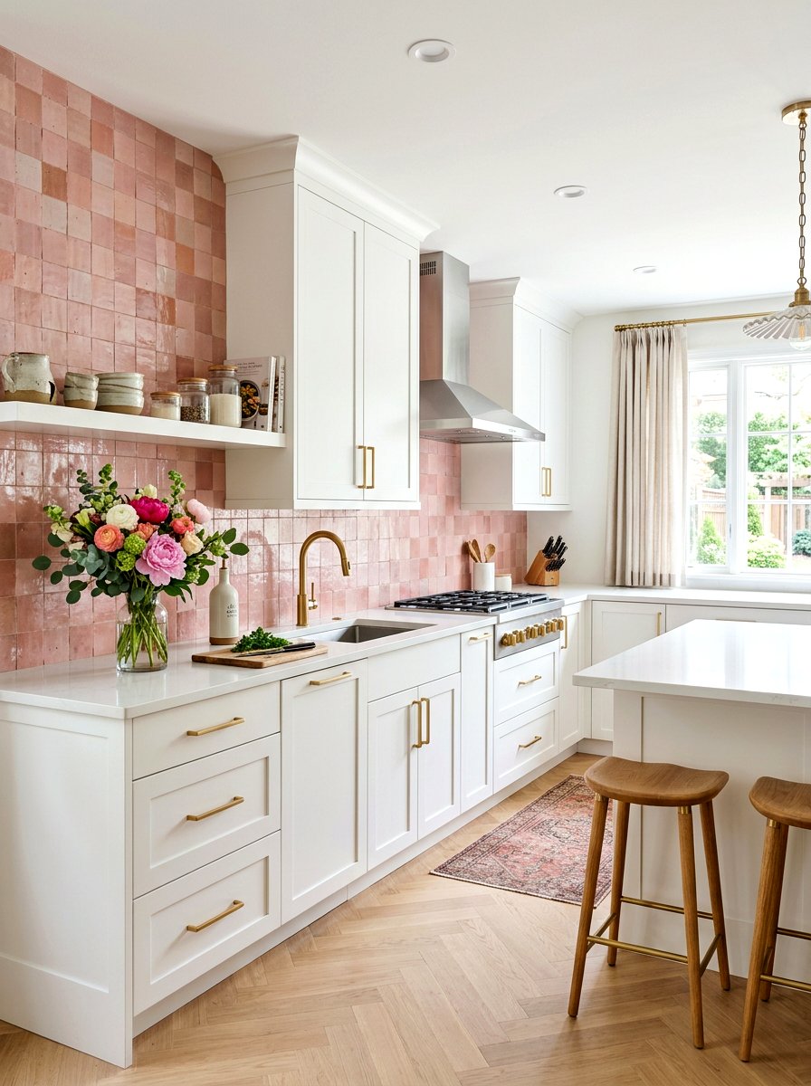 Pink zellige backsplash - 30 zellige tile backsplash ideas
