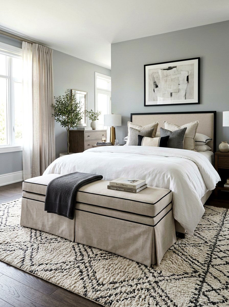 Piped Skirt Bench - 30 tailored skirted furniture ideas