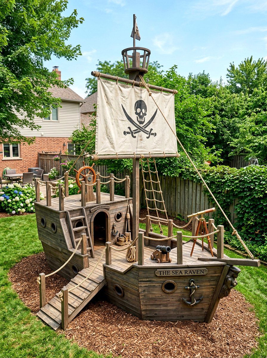 Pirate Ship Playhouse - 30 playhouse ideas