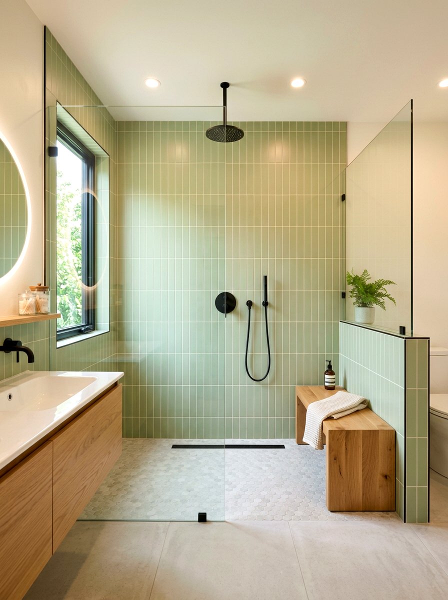 Pistachio Green Bathroom Tile - 30 green bathroom ideas