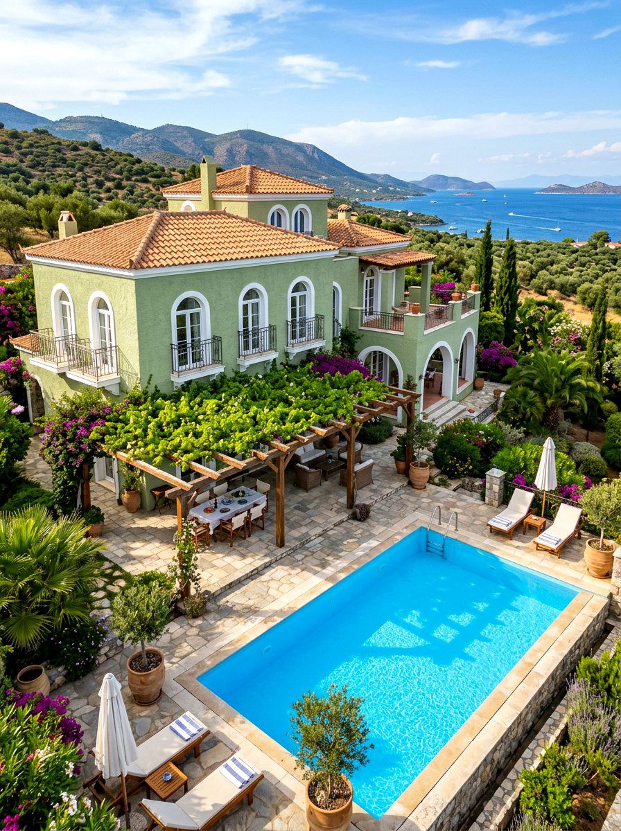 Pistachio Green Villa - 30 green house exterior ideas