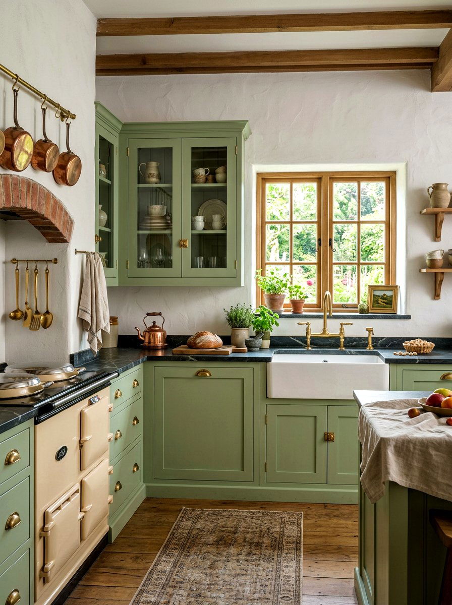 Pistachio kitchen brass hardware - 30 pistachio kitchen ideas