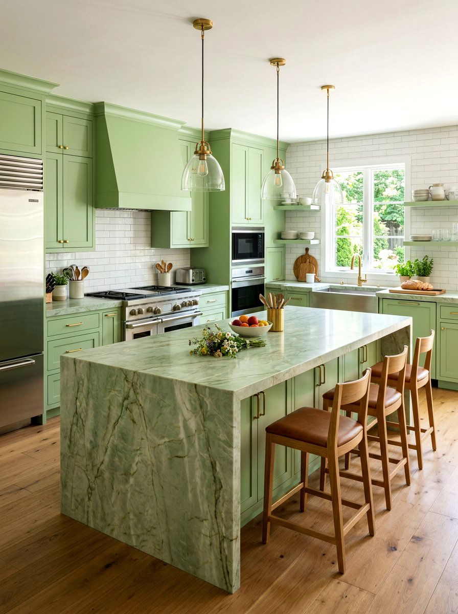 Pistachio kitchen marble countertops - 30 pistachio kitchen ideas