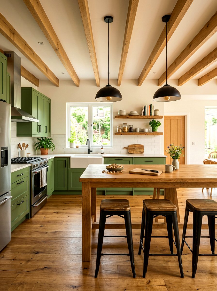 Pistachio kitchen wood accents - 30 pistachio kitchen ideas