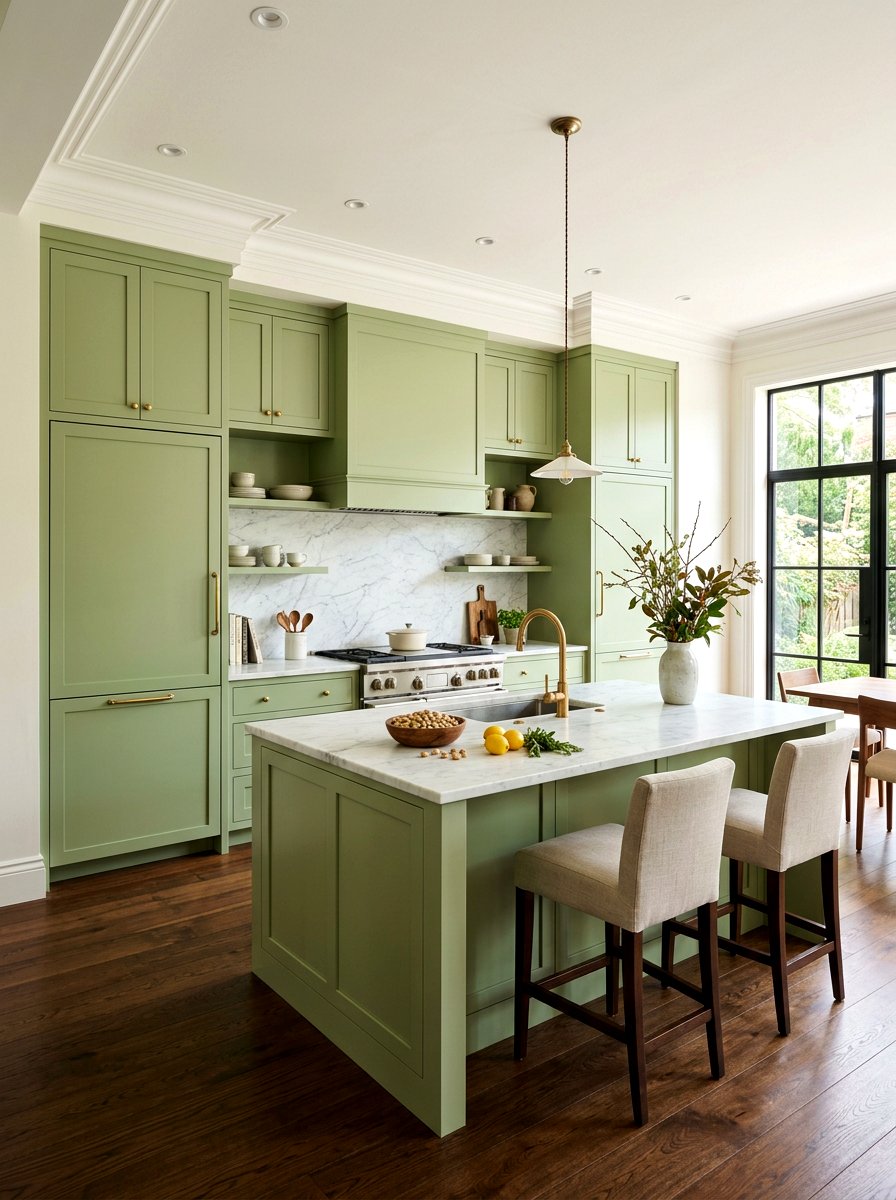 Pistachio shaker style cabinets - 30 pistachio kitchen ideas