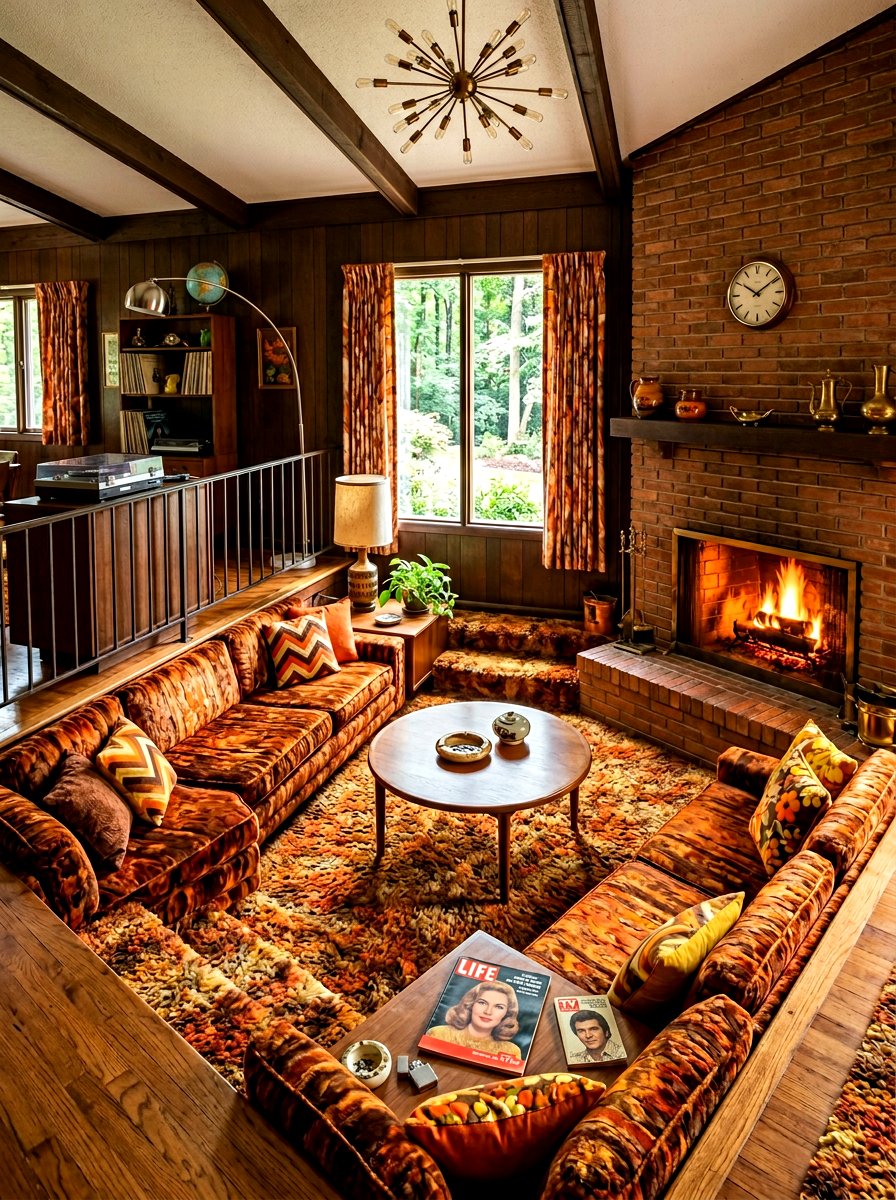 Pit Sectional In Sunken Living Room - 30 sectional layout ideas
