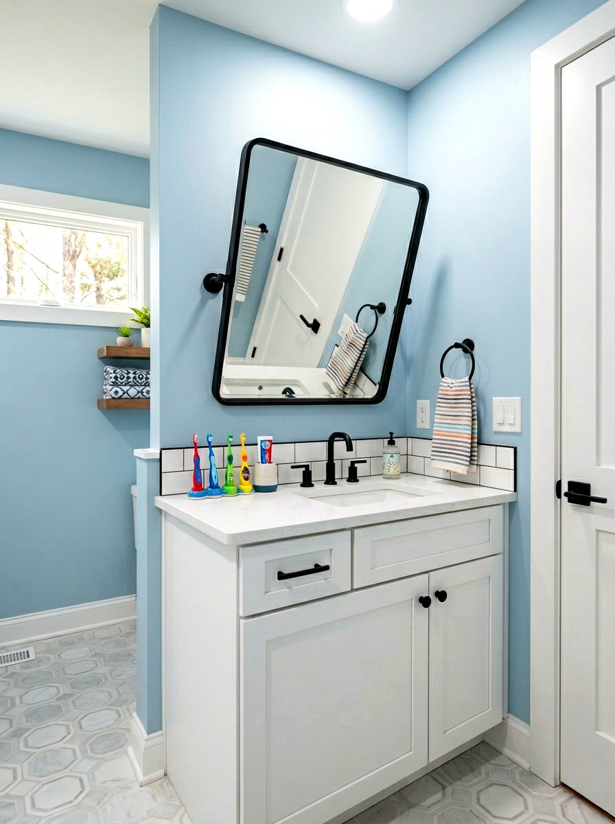 Pivot Mirror - 30 kids bathroom decor ideas
