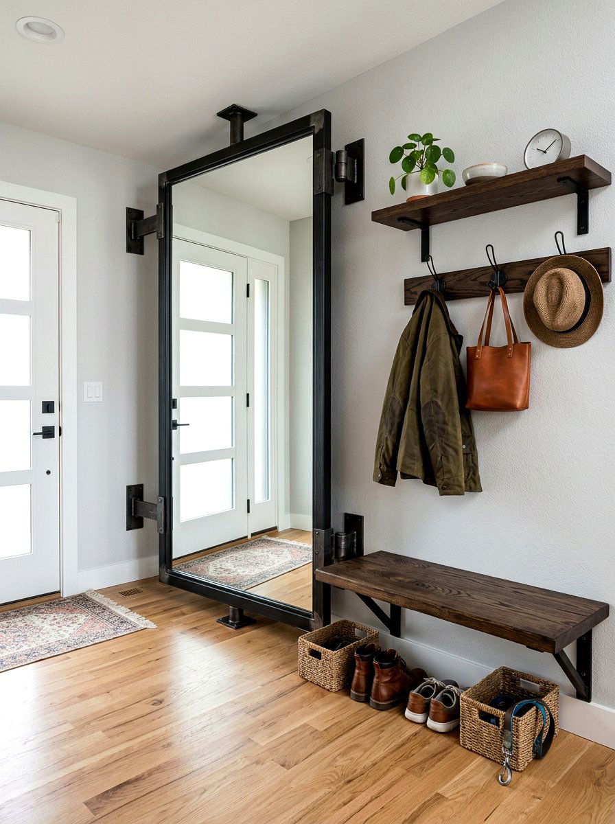 Pivot entry mirror - 30 entry mirror ideas