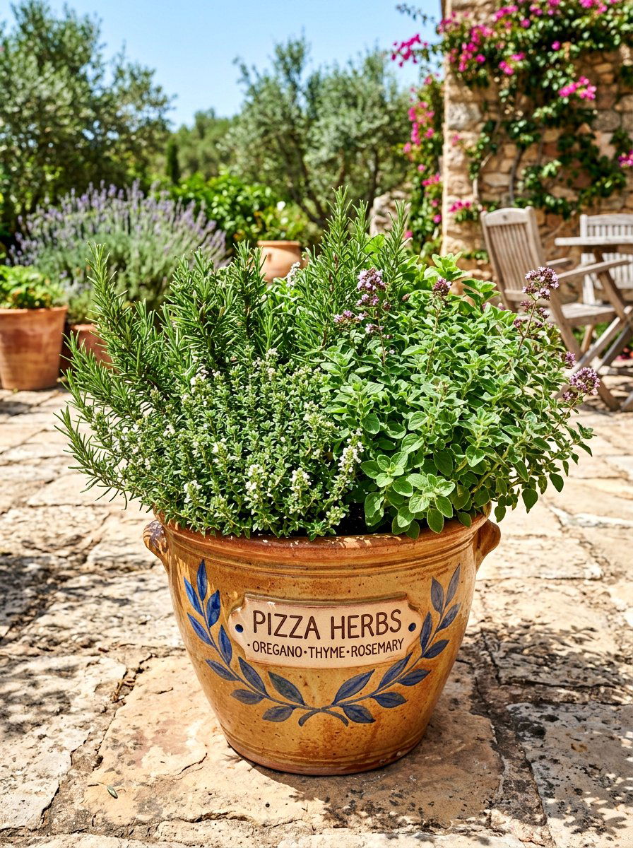 Pizza Herb Container - 30 pizza garden ideas