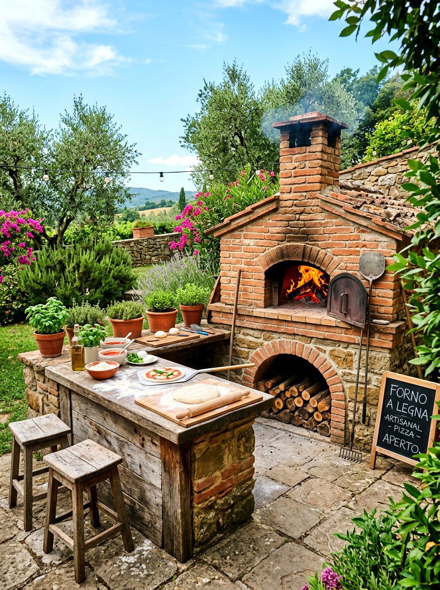 Pizza Oven - 30 family cookout backyard ideas